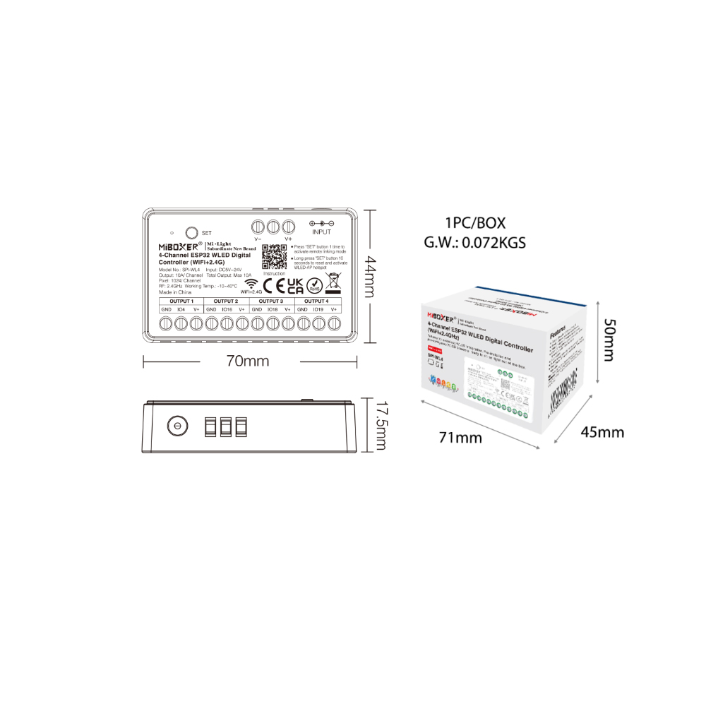 Miboxer SPIW5-4 Controller LED - Ws2812B recensione e prezzo
