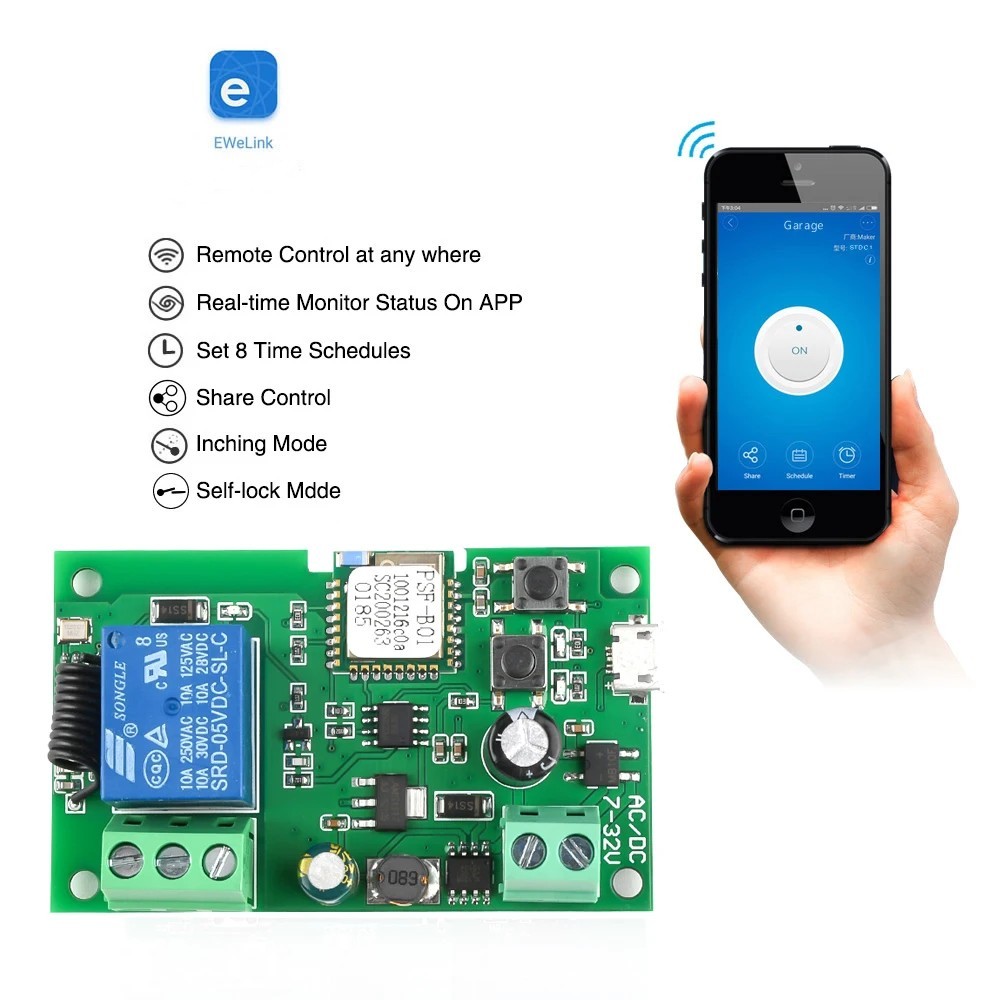 Ewelink AC/DC 5V 7V-32V 1 Cana - Relay Module 1 Channel recensione e prezzo